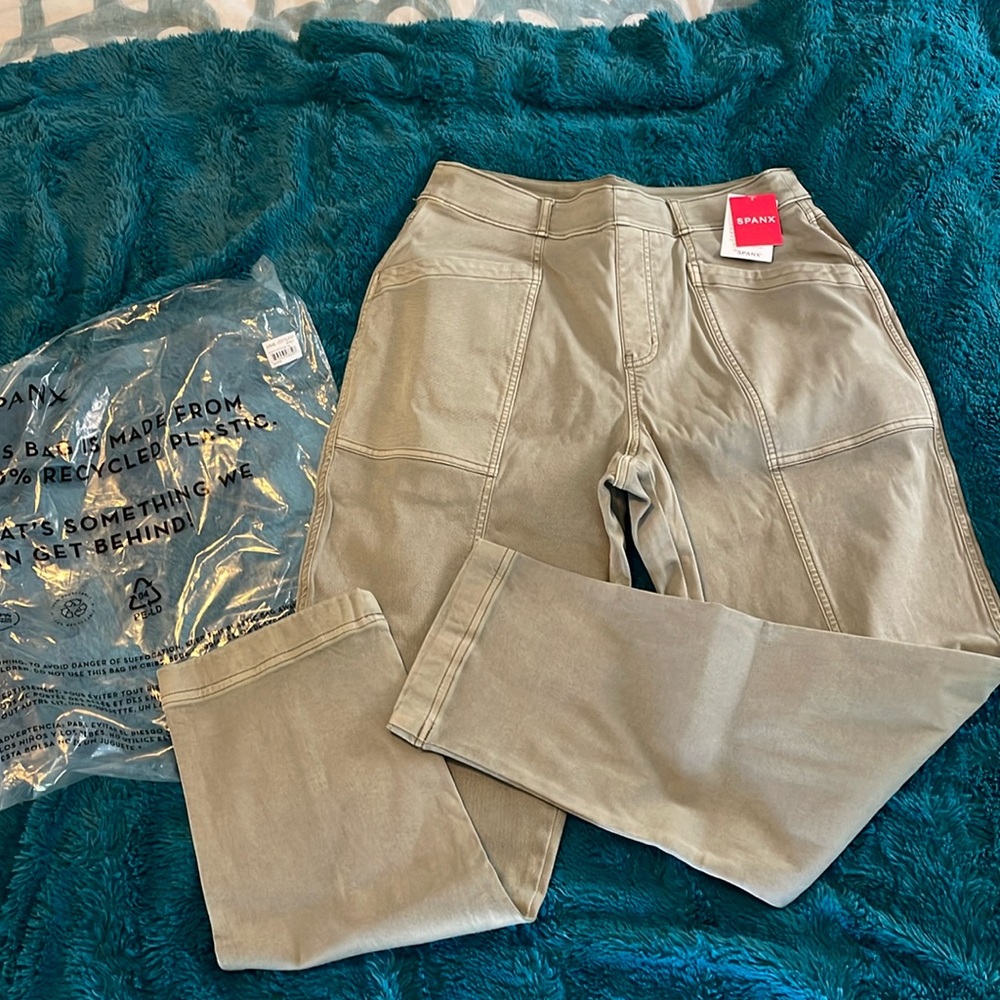 NWT SPANX Stretch Twill Straight Leg Pants, L